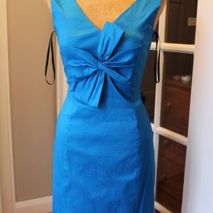 calvin klein size 2 bright blue bow dress
